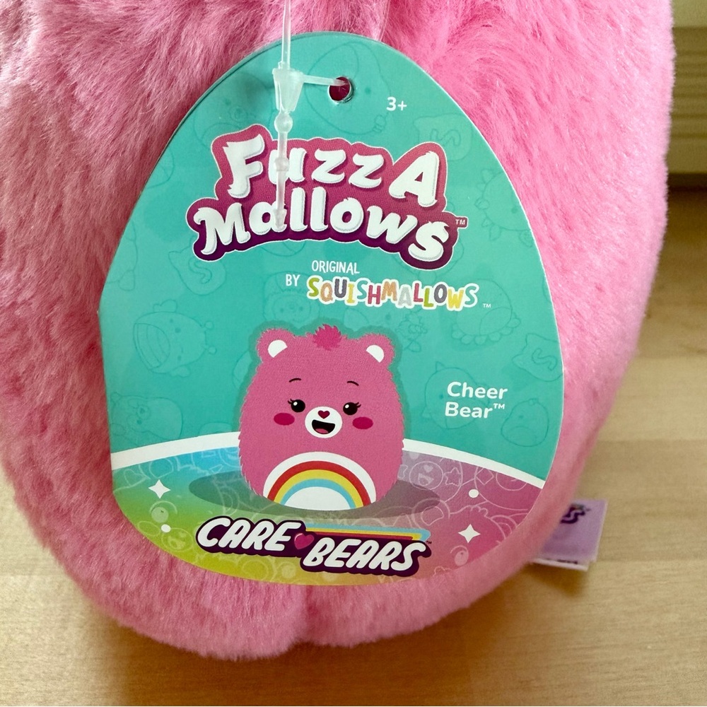 Squishmallows Care Bears Cheer Bear FuzzAMallow 8” Plush New With Tags NWT - Picture 4 of 5